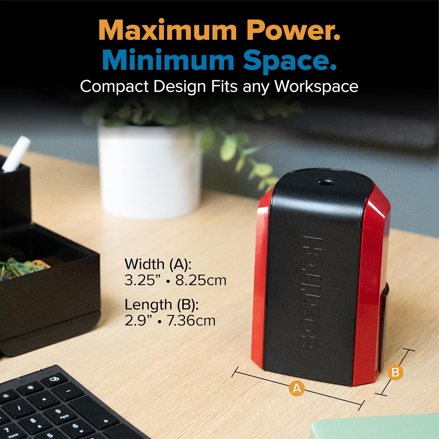 Detalle 2 de Bostitch Vertical Electric Pencil Sharpener, Red