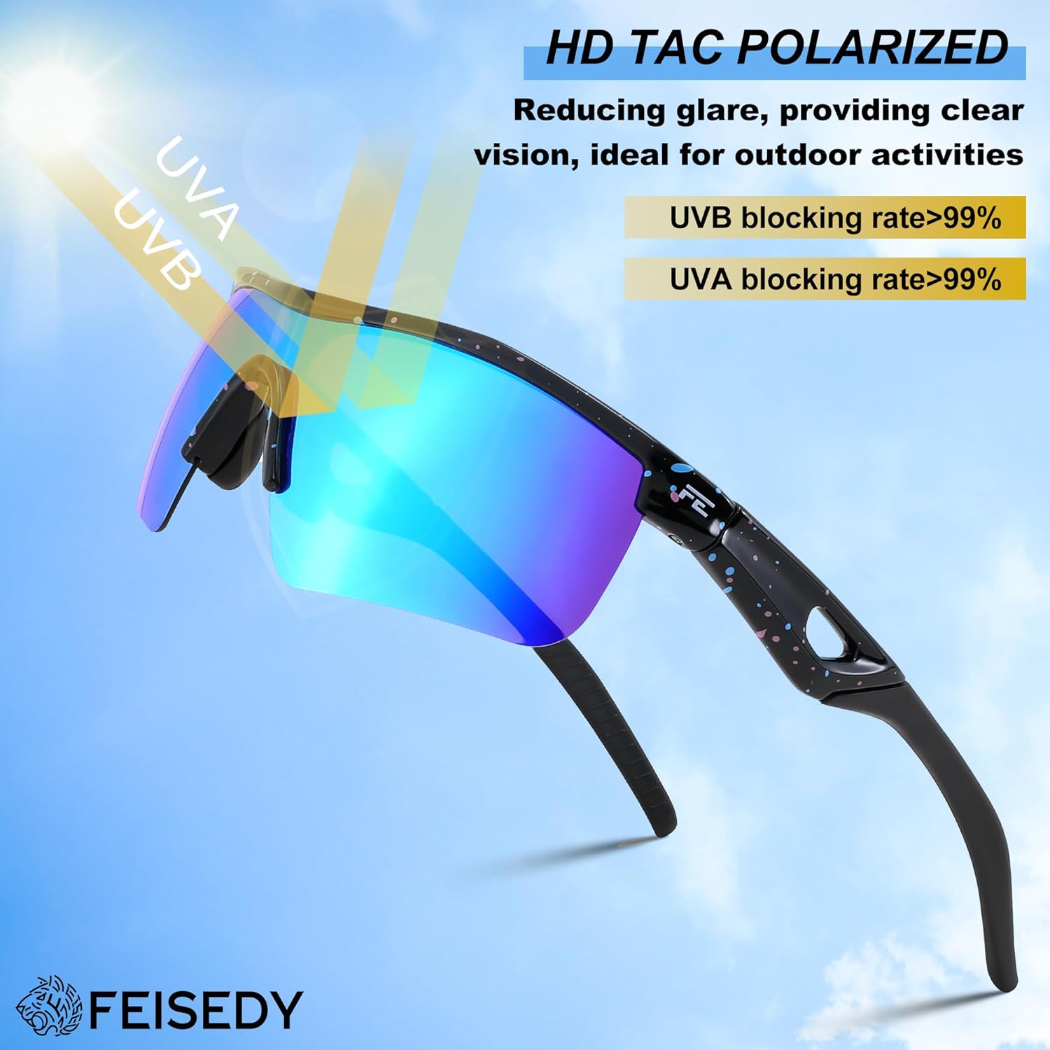 Thumbnail 4 de FEISEDY Kids Polarised Sports Sunglasses B2454 (TR90 lightweight frame)