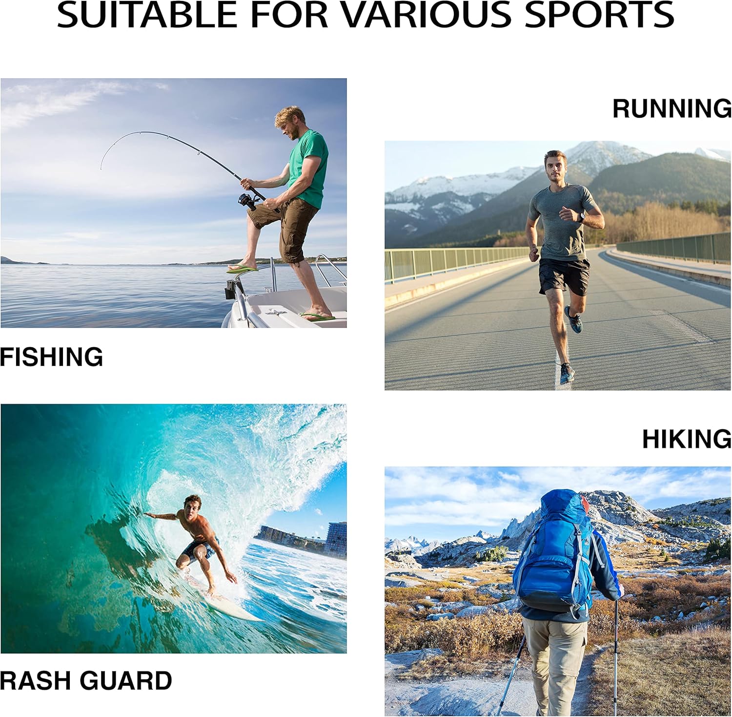 Thumbnail 4 de Men's UPF 50+ Sun Protection Hoodie Shirt – Long Sleeve Lightweight UV Shirt for Outdoor Activities