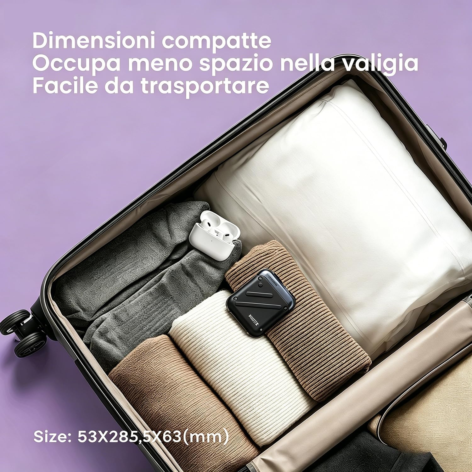 Detalle 2 de Skyworth Metz Traveller Rasoio Elettrico Uomo: rasatura profonda in viaggio con testina magnetica e autonomia sorprendente