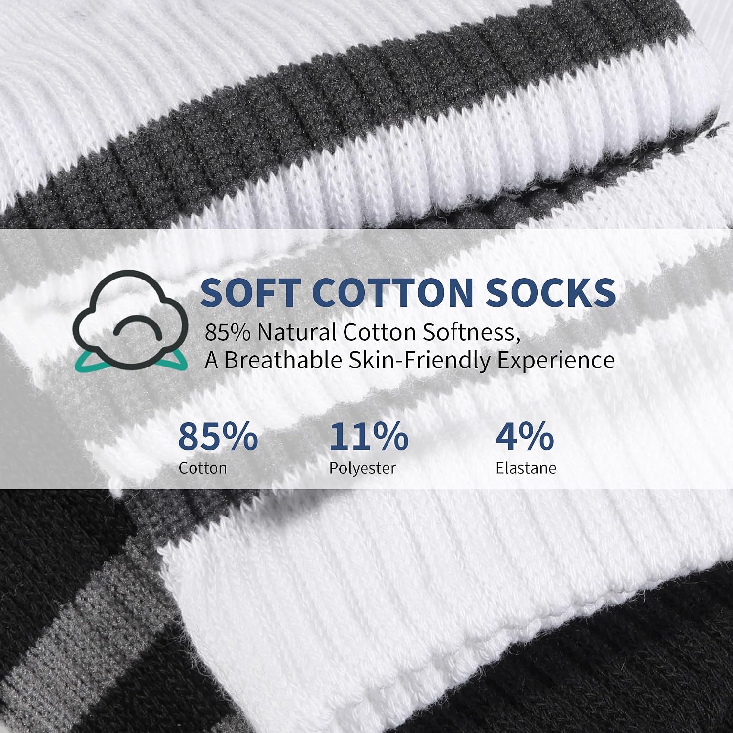 Thumbnail 5 de YOJOOM 8 Pairs Trainer Socks for Men – Quarter Cotton Sports Socks (6-9 & 9-12)