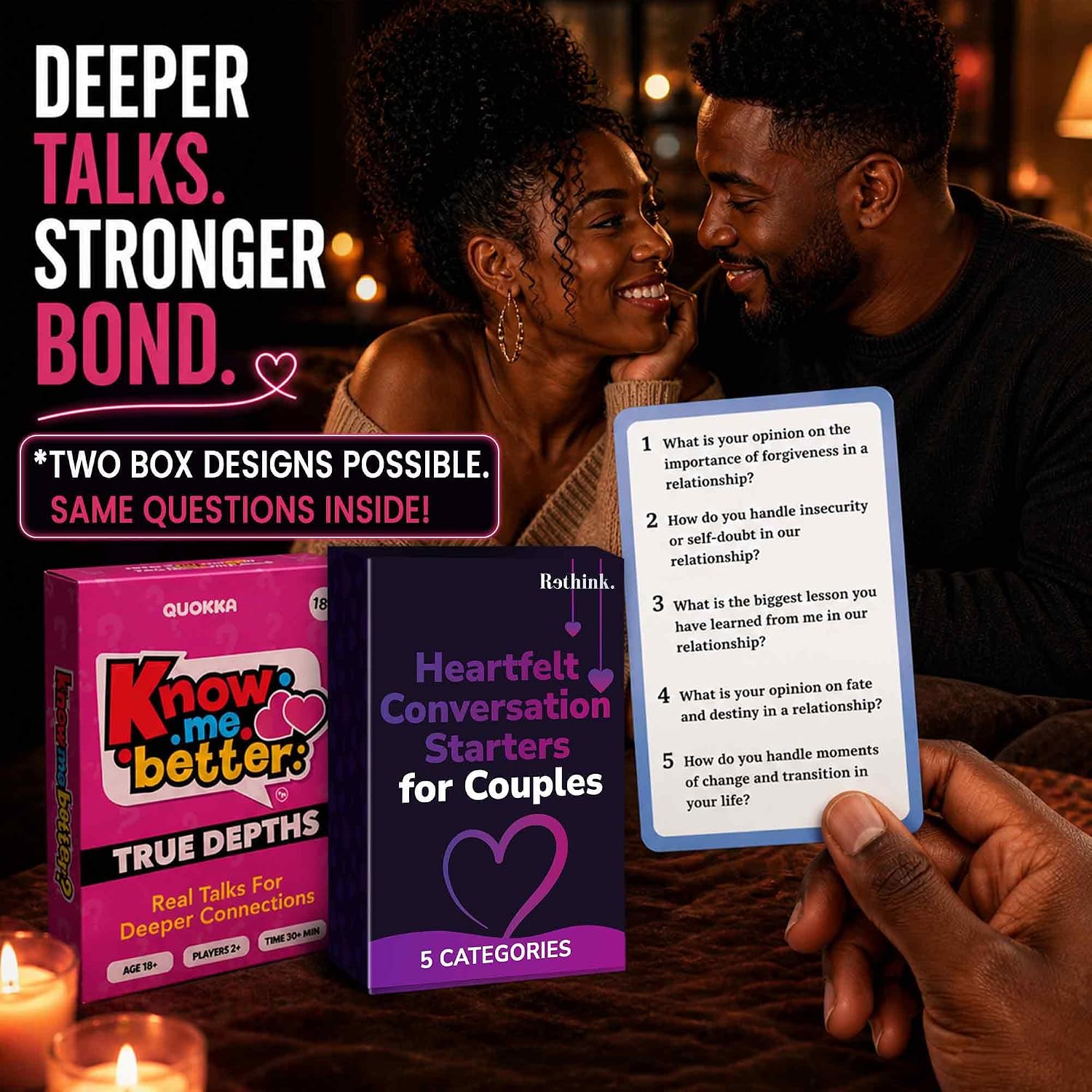 Detalle de Couples conversation card game with 500 questions