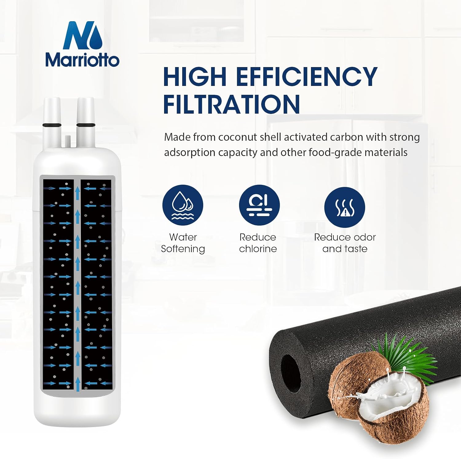 Thumbnail 1 de MARRIOTTO Z001 Refrigerator Water Filter 3-Pack for EDR1RXD1-Compatible Models