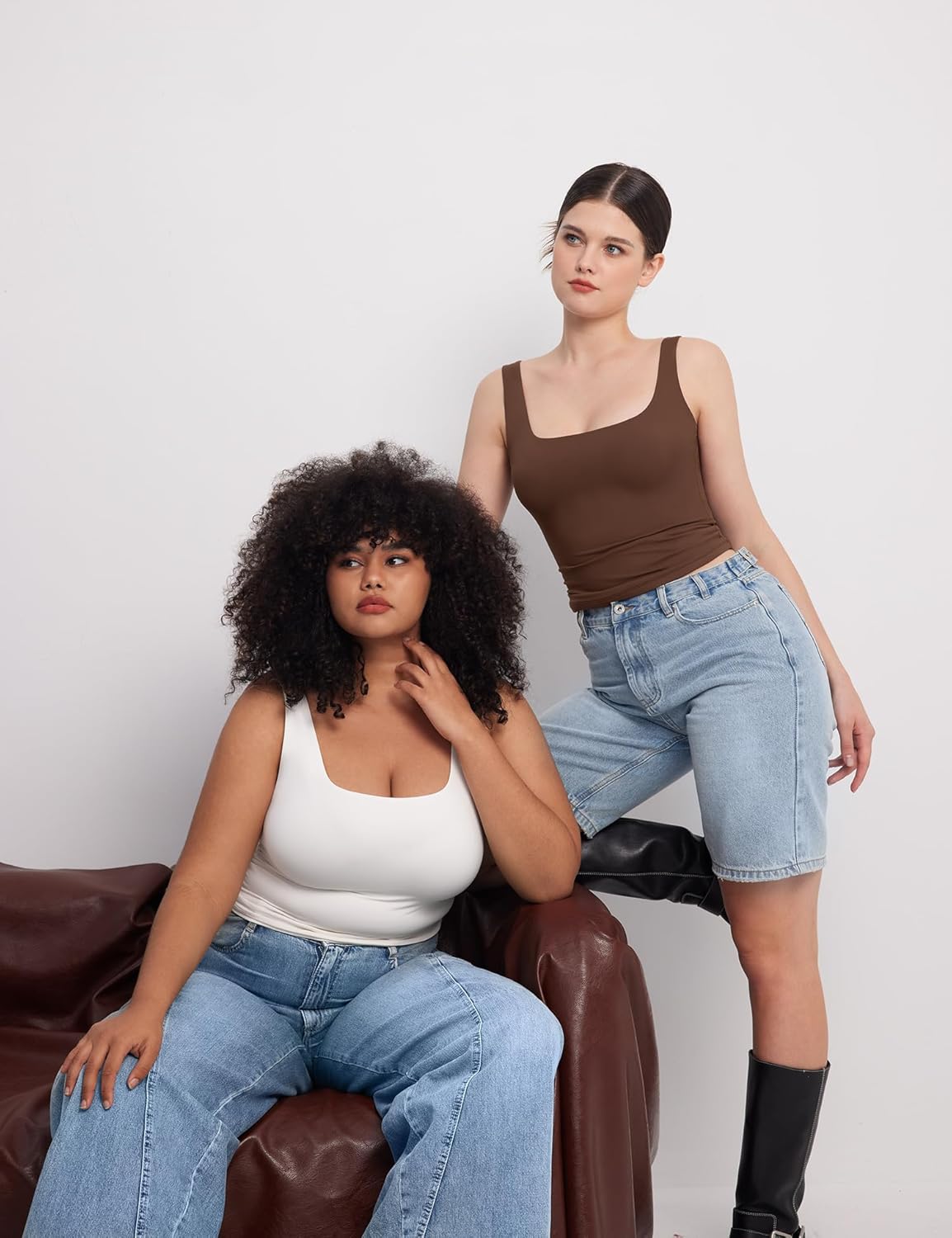 Thumbnail 5 de PUMIEY Women's Square Neck Tank Top