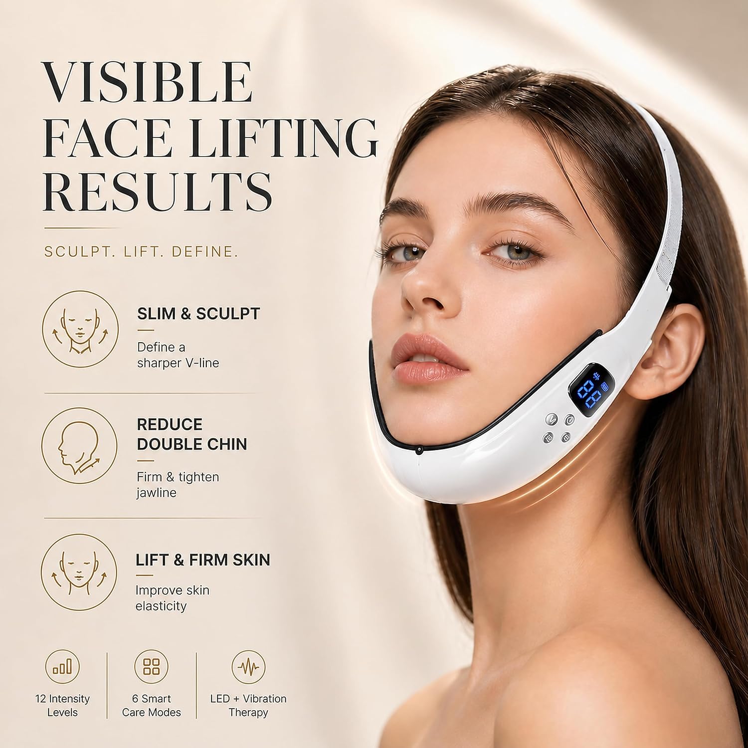 Detalle 2 de Dyews Pk188 Electric Double Chin Device with 6 Modes and 12 Intensity Levels