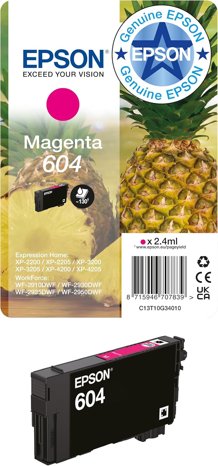 Thumbnail 6 de Epson 604 Pineapple Genuine Multipack: 4-Colour Ink Cartridges with Eco-Friendly Packaging