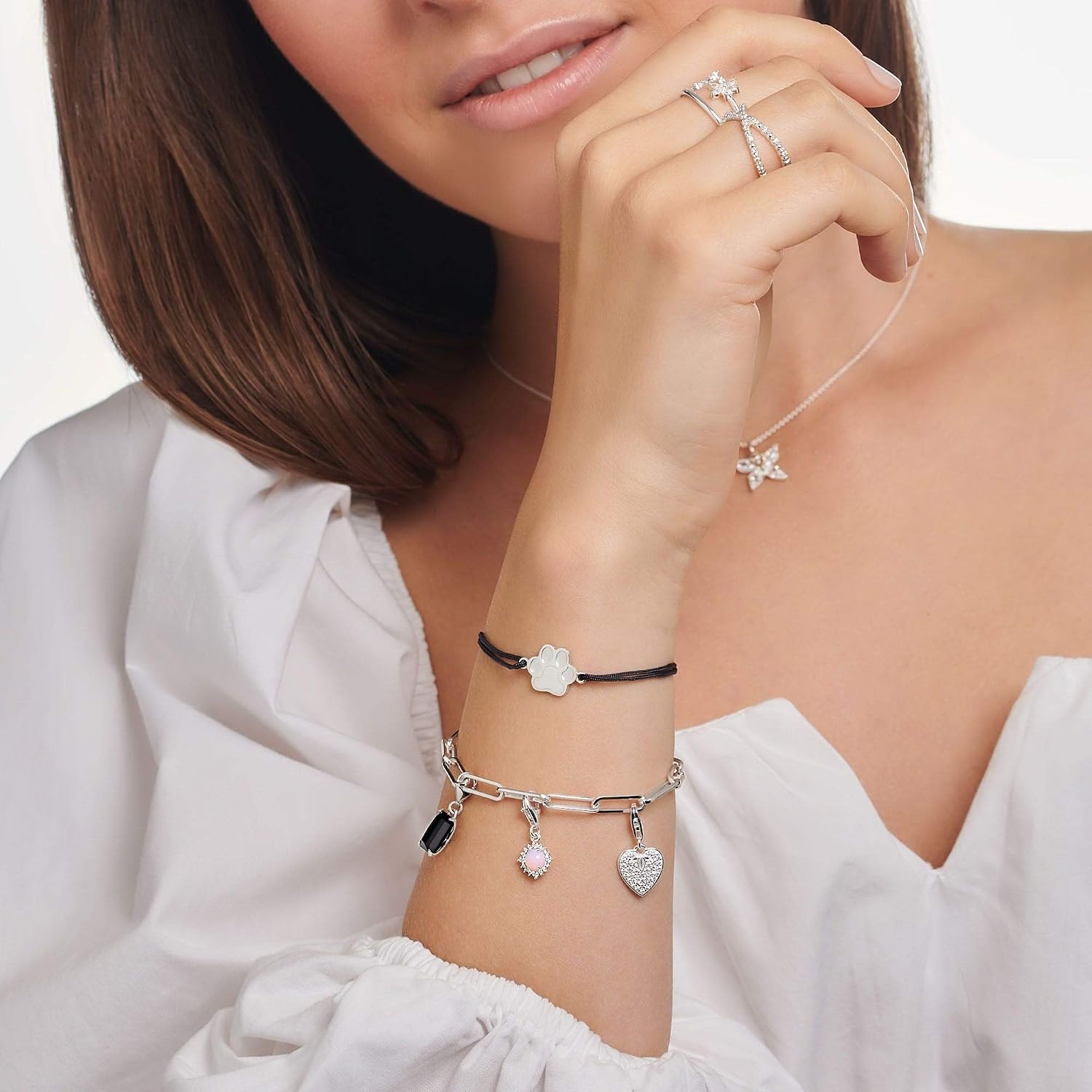 Thumbnail 1 de THOMAS SABO Damen Armband Little Secrets „Pfote“ aus 925 Sterlingsilber – verstellbar (LS123-173-5-L20V)