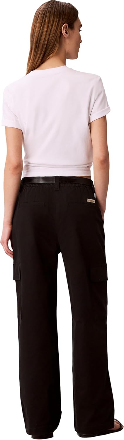 Detalle de Calvin Klein Cotton Ewaist Cargo Pant LV047F623G – Pantaloni casual da donna