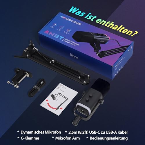 Thumbnail 8 de FIFINE XLR-Streaming-Mikrofon mit Arm, USB/XLR, RGB und Stummschalttaste