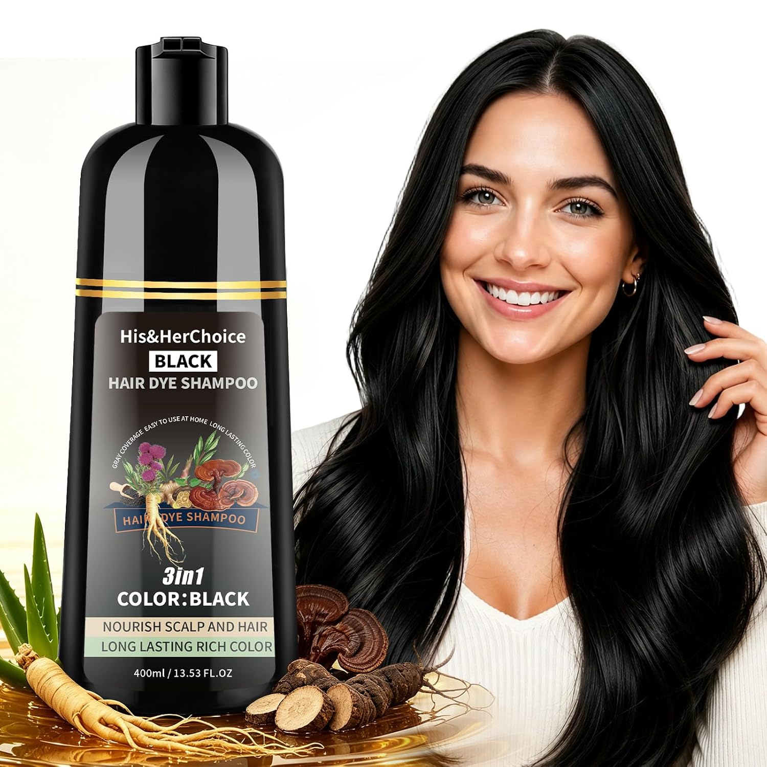 Detalle de Black Hair Dye Shampoo