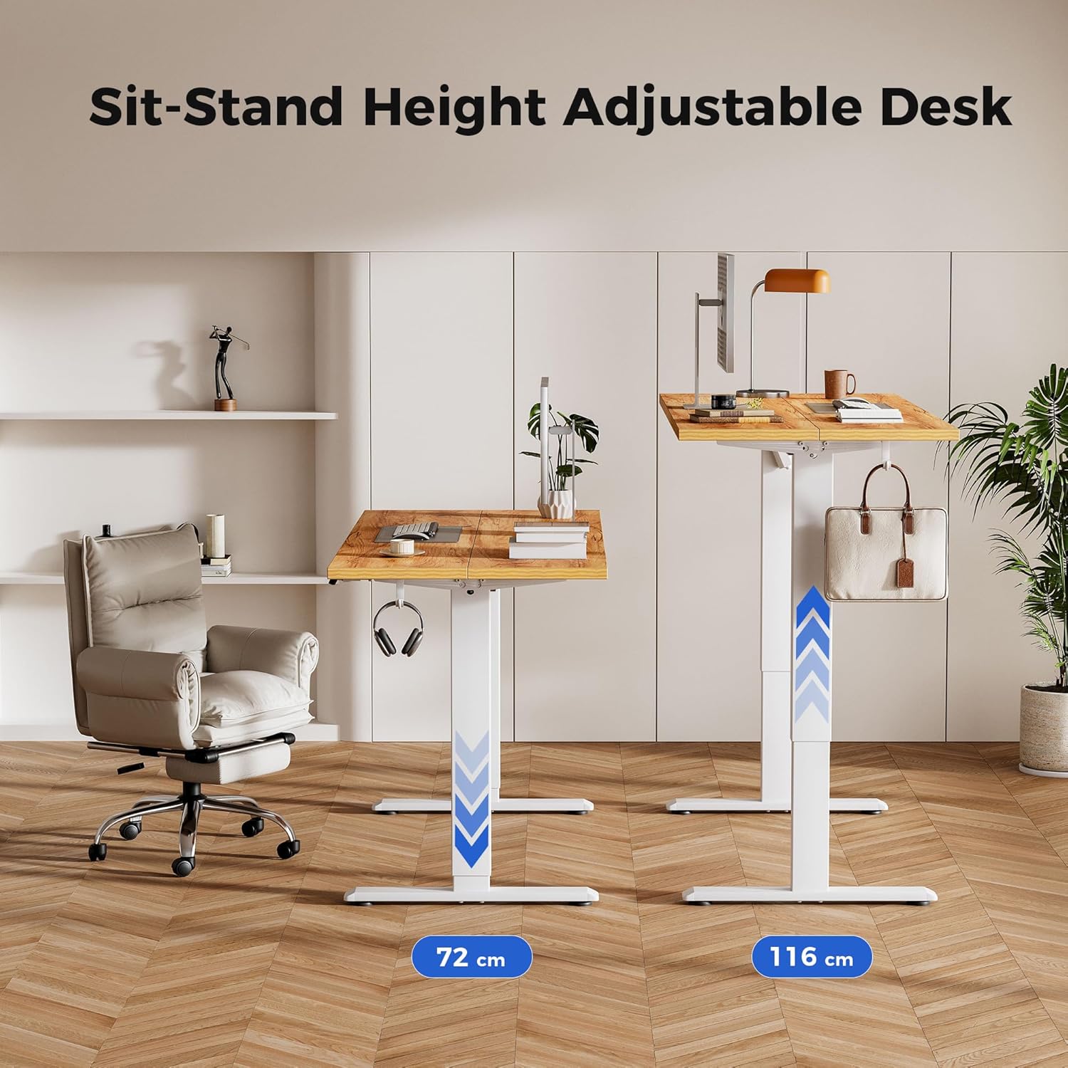 Detalle de Agilestic Electric Standing Desk 140 x 60 cm: Height Adjustable Sit-Stand Desk for Home Office