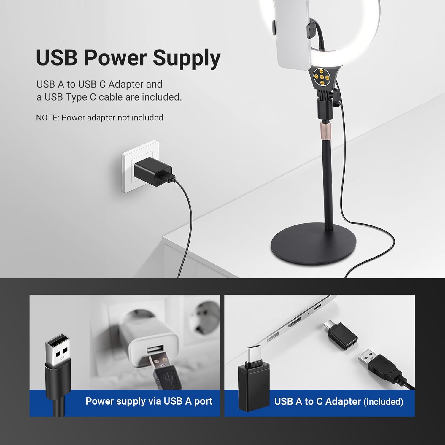 Thumbnail 6 de NEEWER Entry Level Version N37 10.5" RGB Ring Light with Desk Mount and Phone Holder