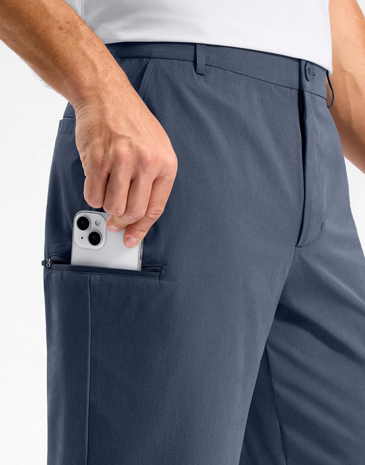 Detalle de Pudolla Men's Golf Shorts with 4 Pockets—11"/13" Inseam, Lightweight Quick-Dry Hybrid Shorts