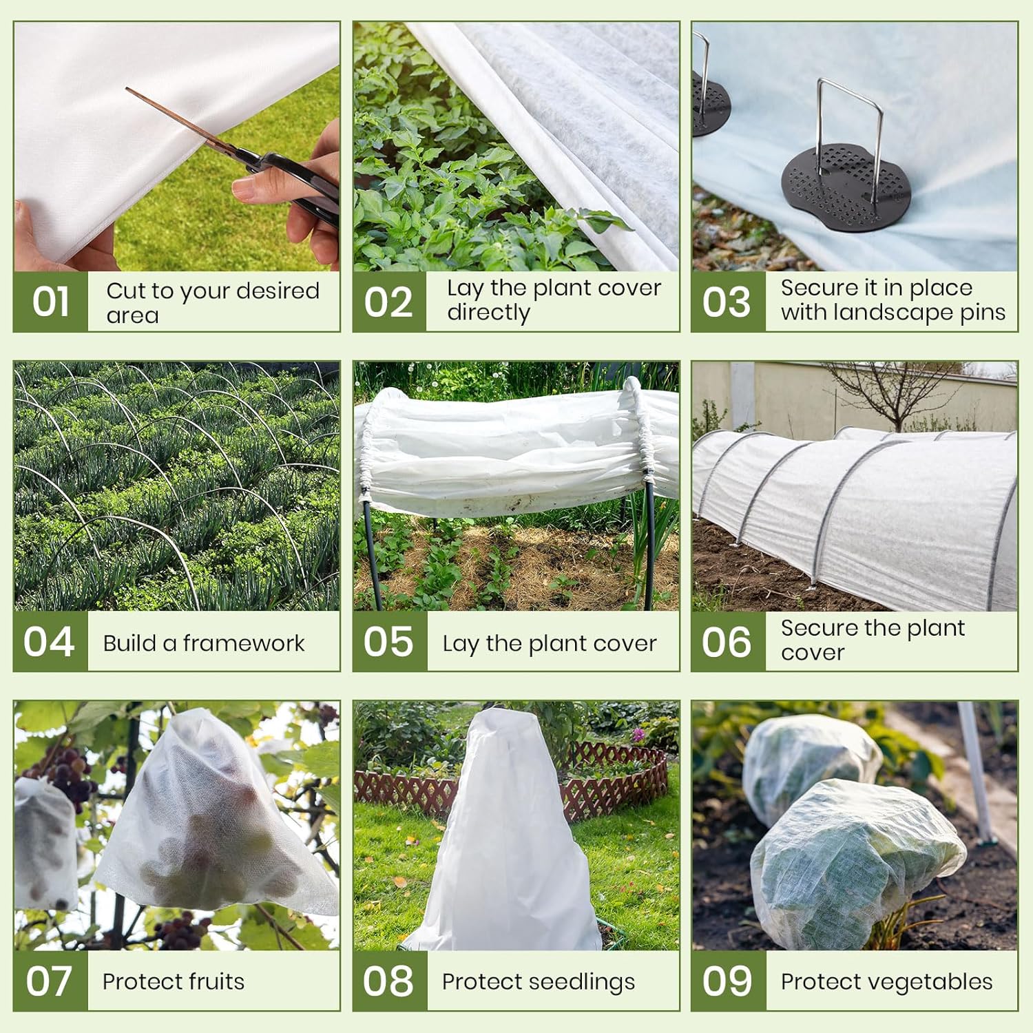Thumbnail 4 de 2x10m Plant Fleece Frost Protection (30gsm) – Heavy Duty Garden Cover for Winter Planning