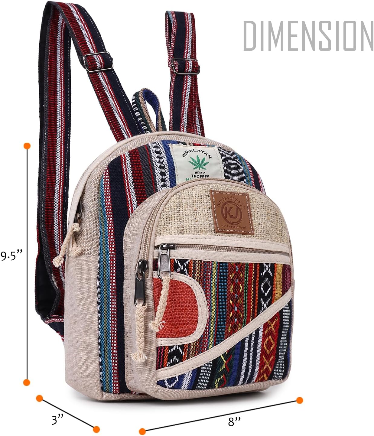 Detalle 2 de KayJayStyles Hemp Mini Backpack