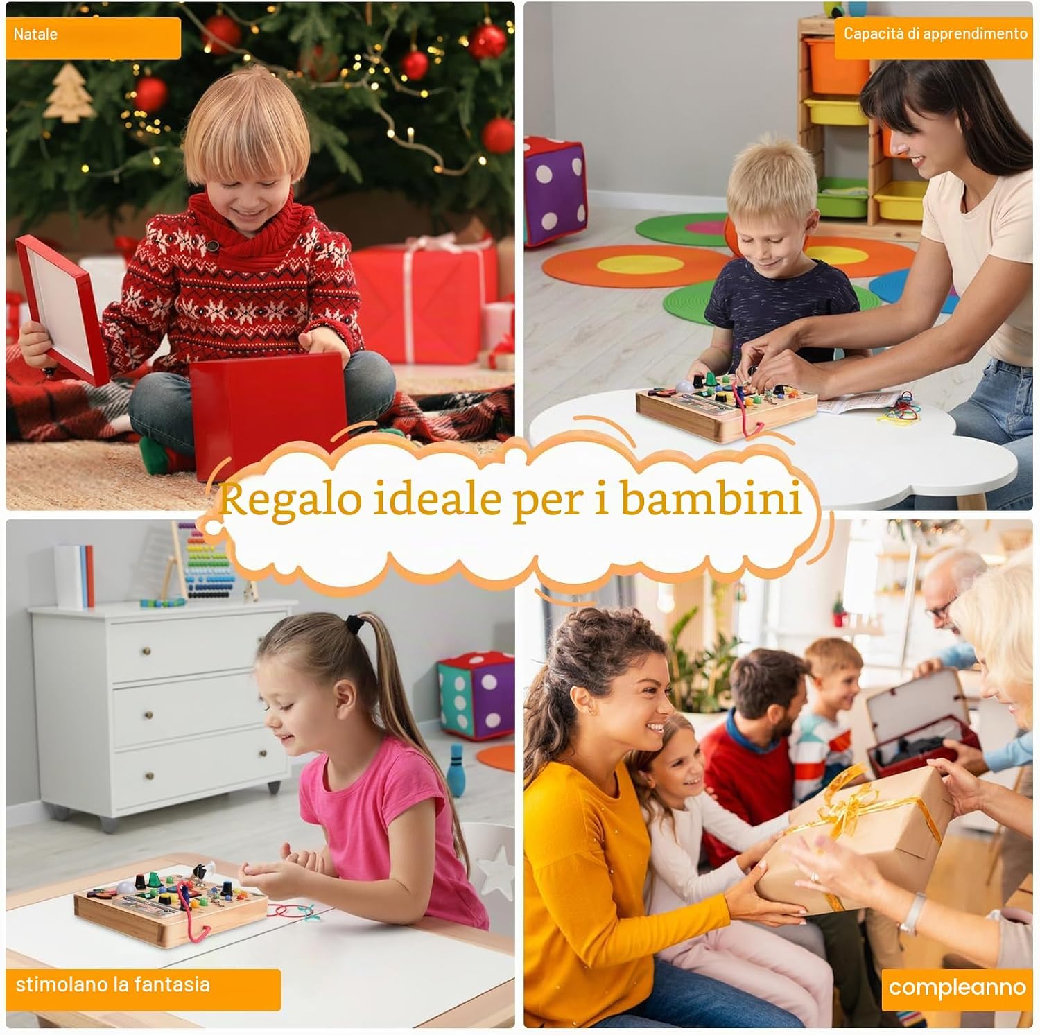 Thumbnail 6 de Nauotk Busy Board in Legno Montessori con 19 LED e 26 lettere