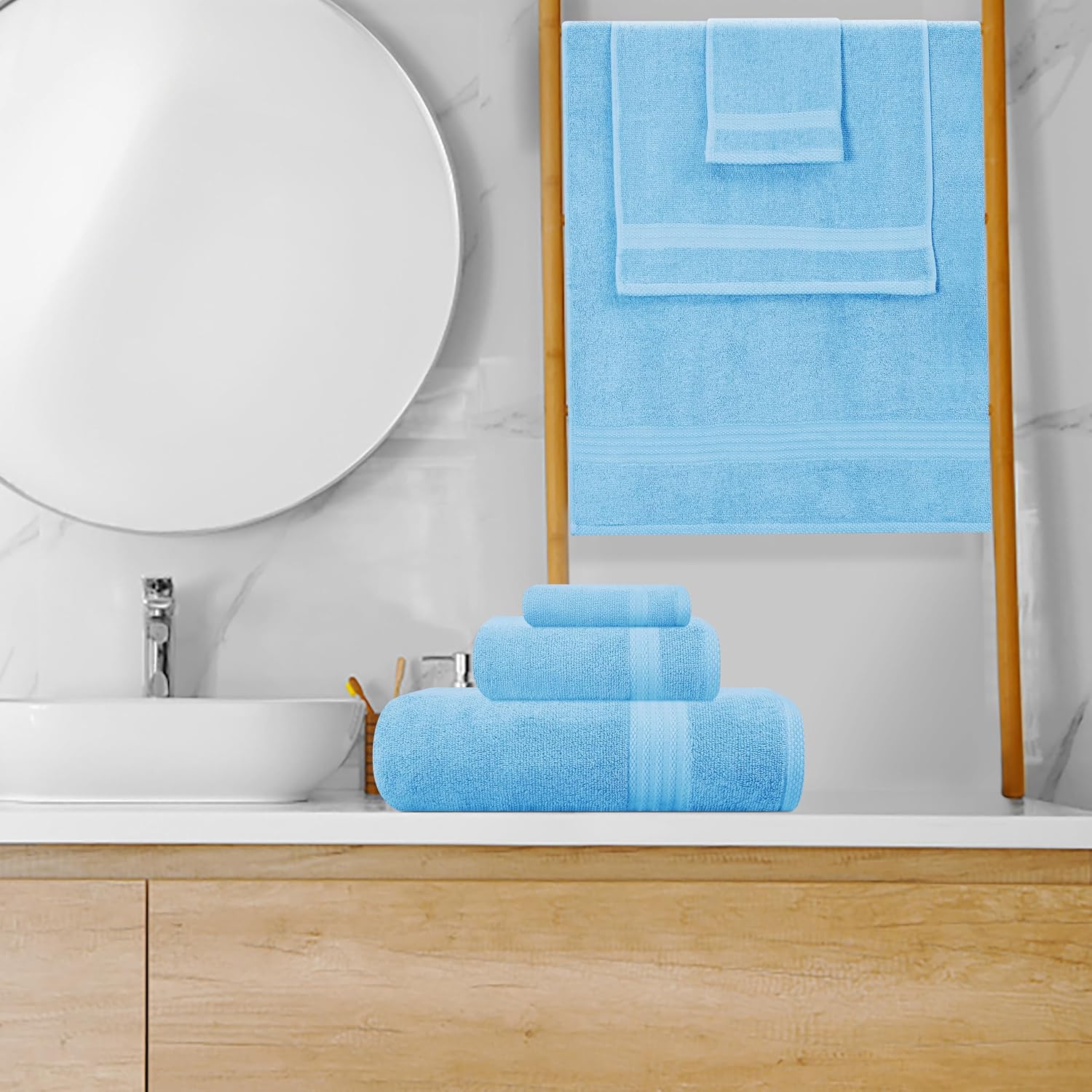 Detalle 2 de GLAMBURG Cotton Towel Set, 8-Piece