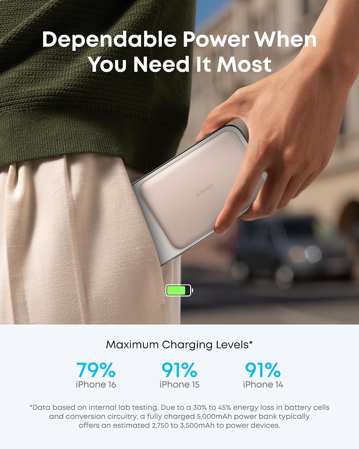 Thumbnail 6 de Anker Nano Power Bank (Ultra-Slim 5,000mAh) with Qi2 Magnetic Wireless Charging – MagSafe compatible
