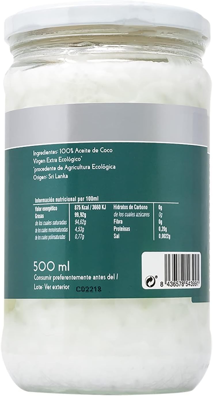 Thumbnail 1 de DRASANVI Aceite de Coco Virgen Extra KETO 🌴 500ml Bio