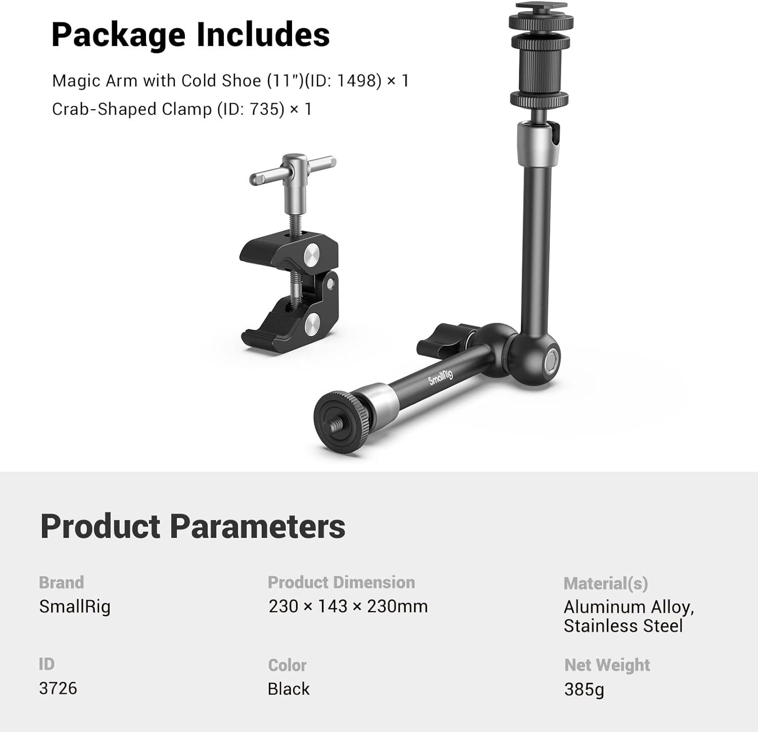 Thumbnail 5 de SMALLRIG 11" Magic Arm with Super Clamp for Monitor