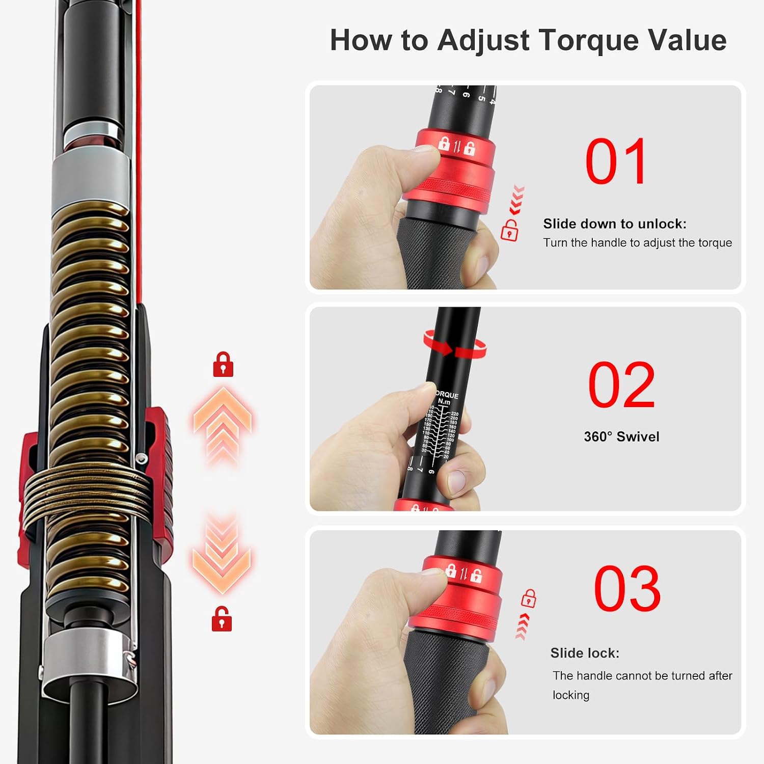 Thumbnail 3 de ATsafepro 1/2" Drive Torque Wrench 20–230 Nm