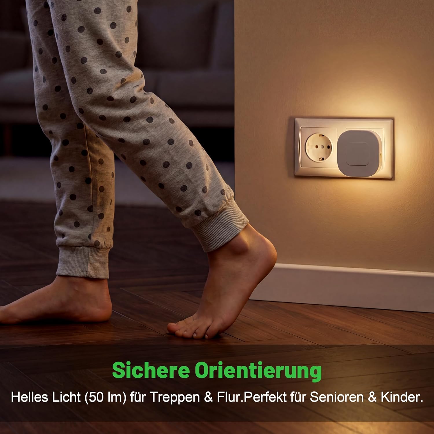 Thumbnail 3 de daphomeu Nachtlicht Steckdose mit Bewegungs- und Dämmerungssensor – 2er-Set, 16 LEDs, dimmbar