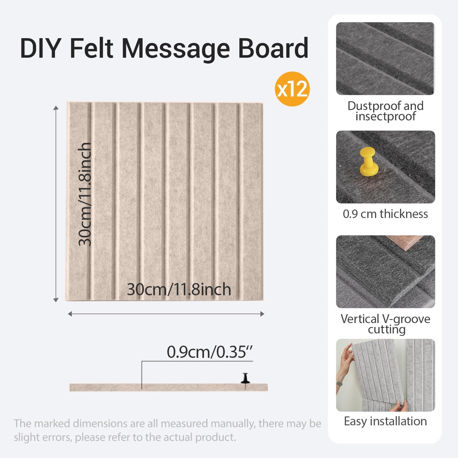 Thumbnail 1 de Bacheca grande in feltro autoadesiva 90 x 120 cm con cammello scuro – EYERIYO