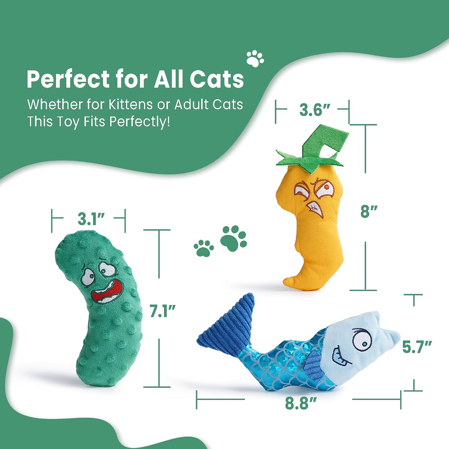 Detalle 1 de PURETOY Catnip Toys Set of 3