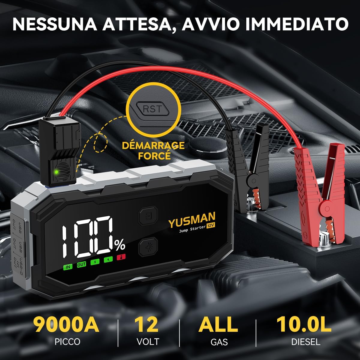 Detalle 2 de YUSMAN Booster Avviamento 7000A 21800mAh