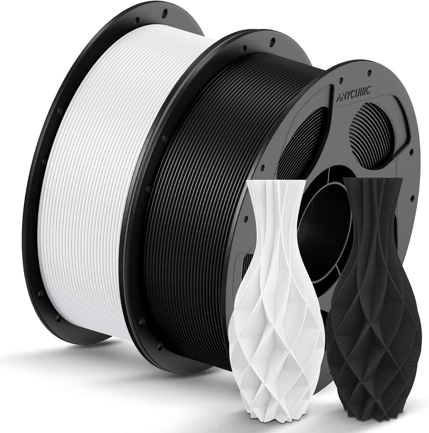 Detalle de Anycubic PLA Filament 1.75mm (Black/White) – Intelligent RFID Identification, 2 Pack 1kg