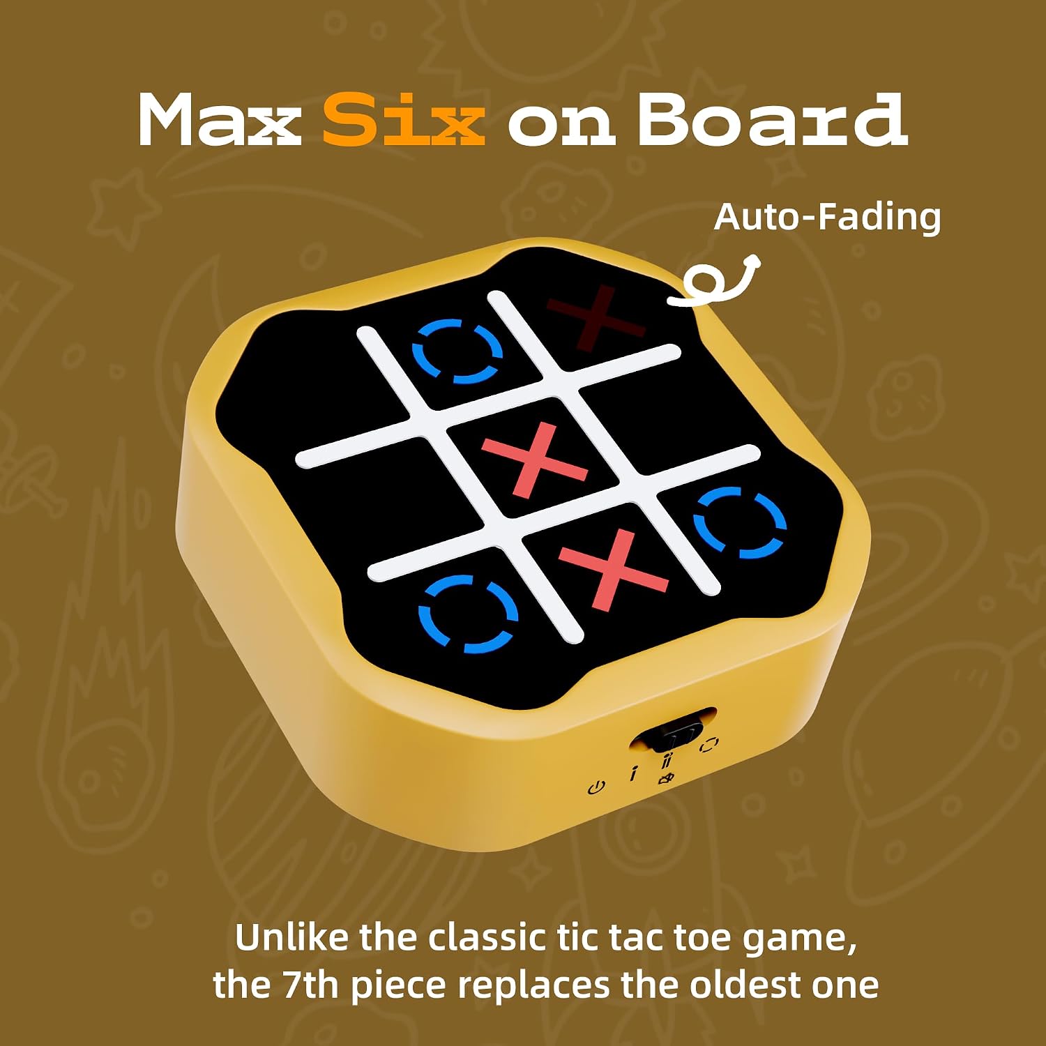 Detalle 2 de 3-in-1 Electronic Tic Tac Toe Toy – Handheld Family Travel Game with Silent Mode