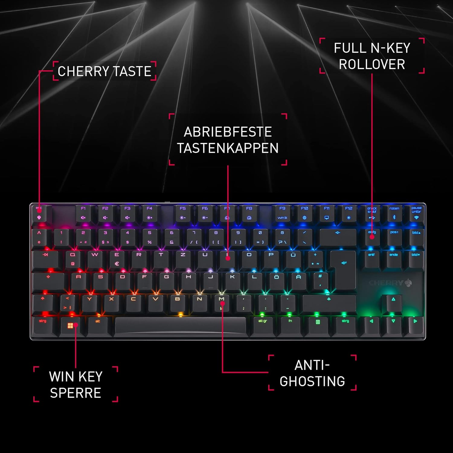 Thumbnail 1 de CHERRY MX 8.2 TKL Wireless Gaming-Tastatur (QWERTZ) mit MX2A Brown, Bluetooth, 2,4 GHz & Kabel