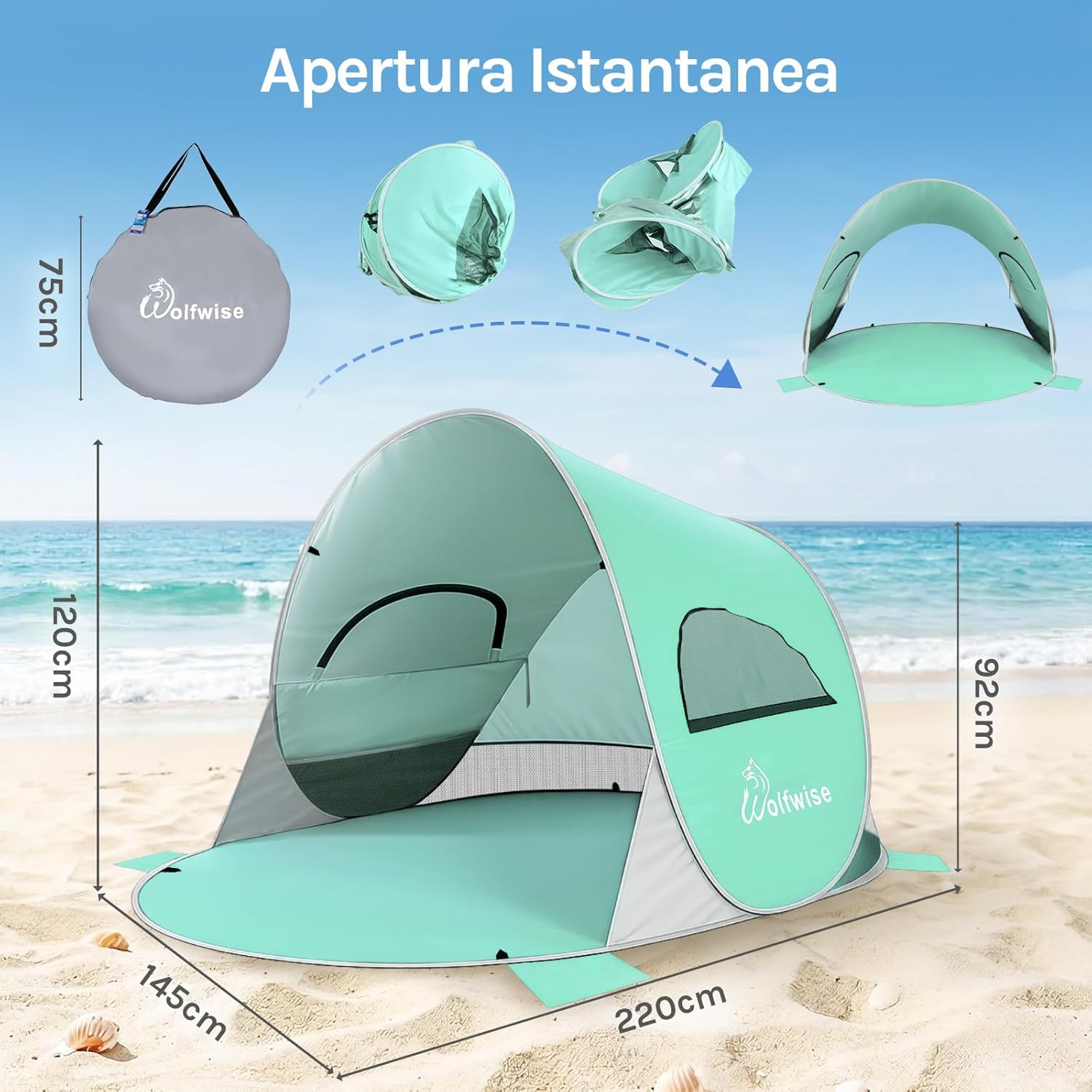 Thumbnail 2 de Wolfwise tenda pop up UPF 50+ 1,9 kg