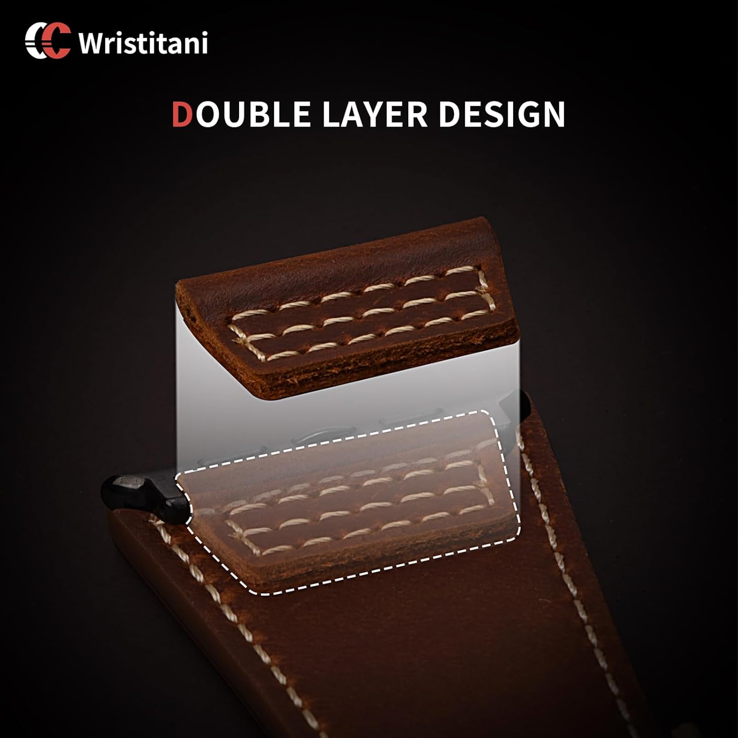 Thumbnail 5 de Bracelet en cuir Wristitani pour Apple Watch (Vintage Crazy Horse) 38 à 49 mm