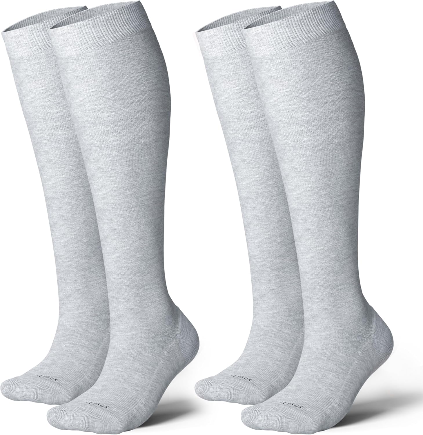 Detalle de LEVSOX Cotton Compression Socks for Women & Men, 20-30mmHg Knee-High Support