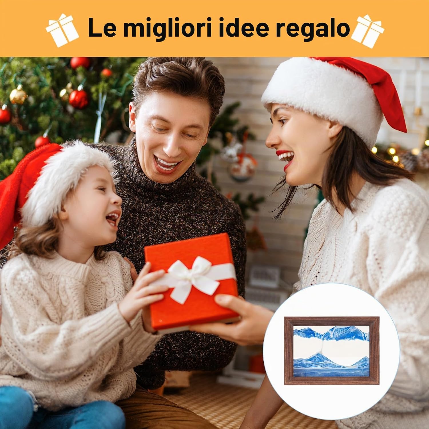 Thumbnail 6 de AzureLeap Pittura di Sabbia che Scorre Quadro 3D - Paesaggio Marino Blu-6