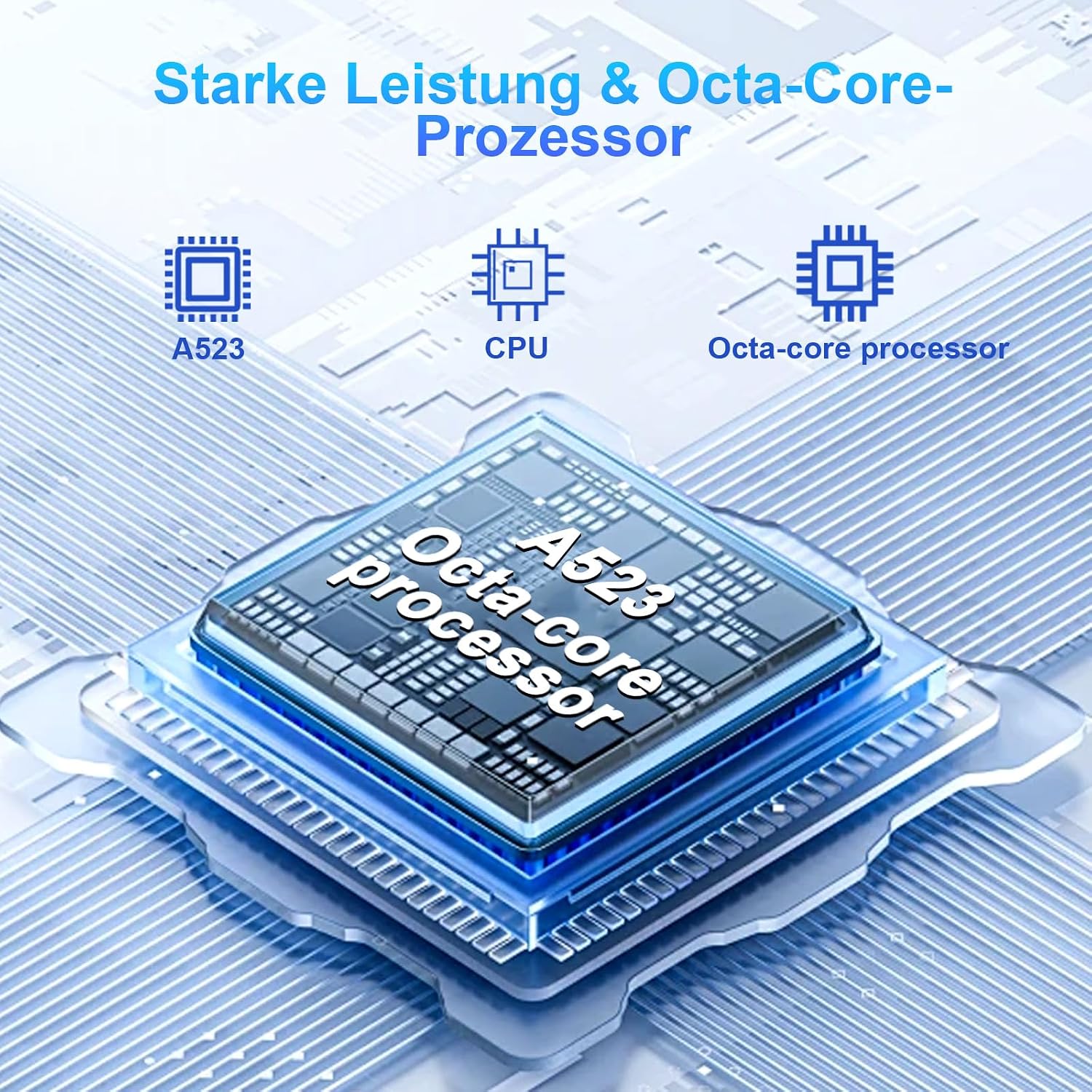 Detalle de SUAAT Tablet 10,1 Zoll – 20 GB RAM, 128 GB ROM, 2 TB Erweiterung, inkl. Hülle, Tastatur & Maus (Blau)