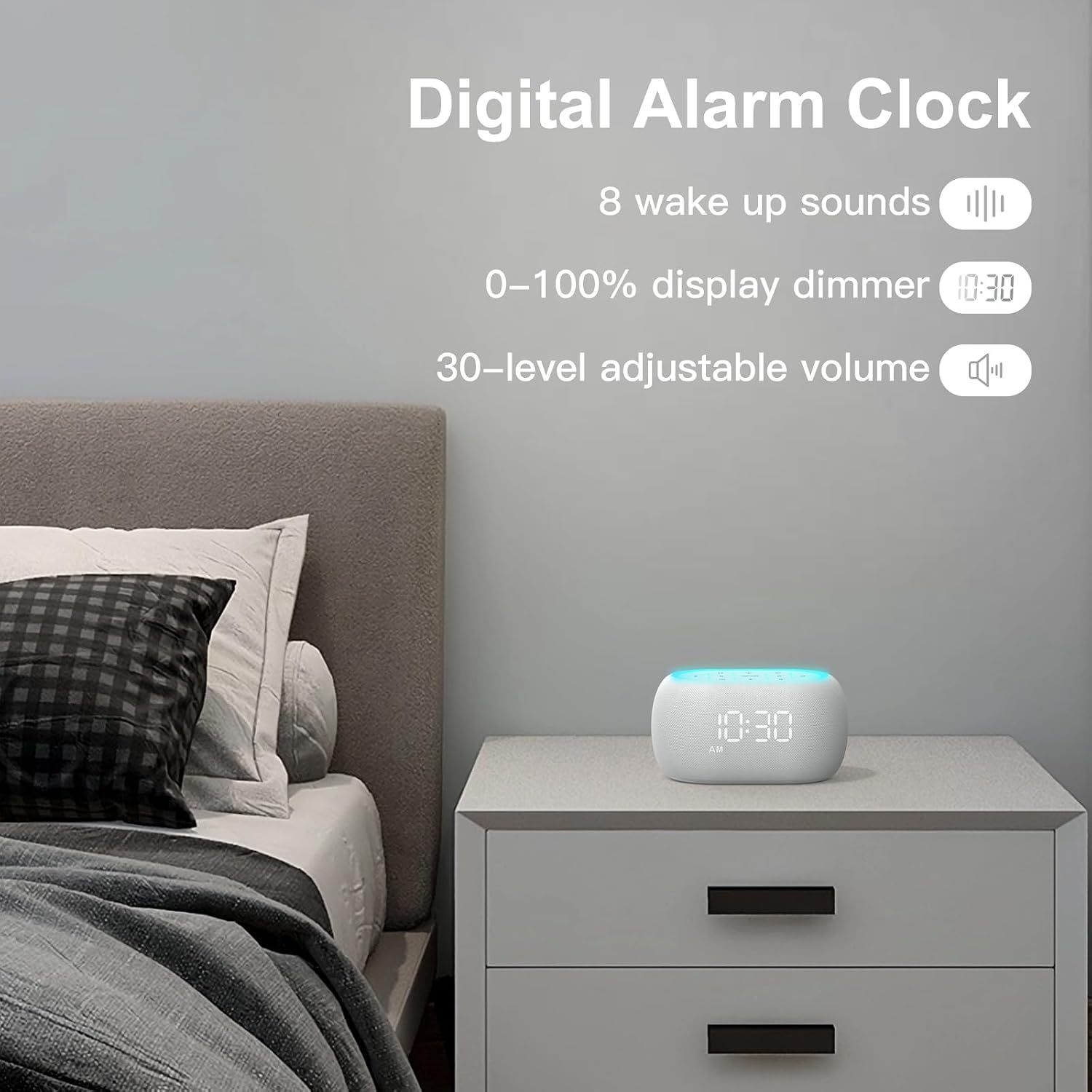 Detalle 2 de ANJANK Sound Machine Alarm Clock with 21 Sounds