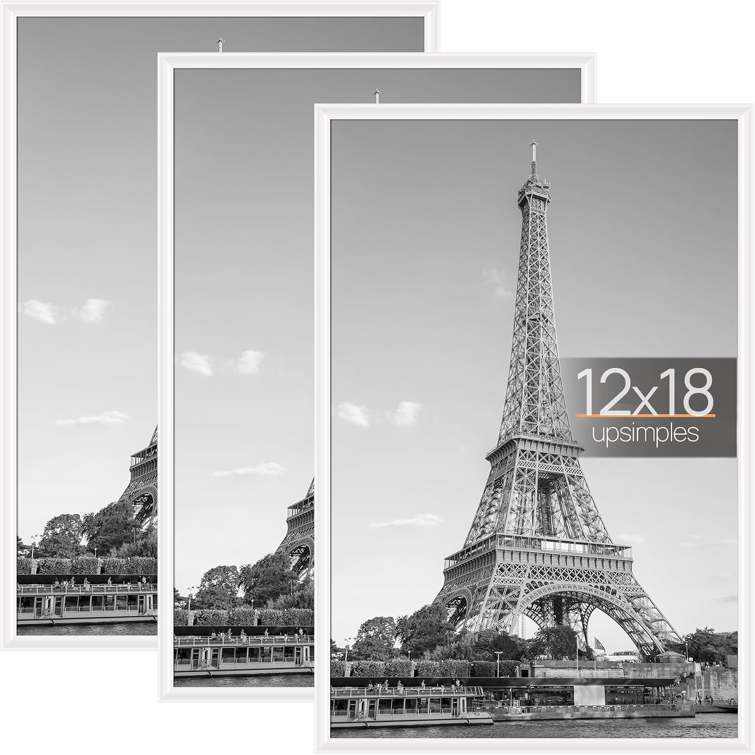 Detalle de upsimples PFUP0171AMUS 12x18 Poster Frames, White, 3-Pack
