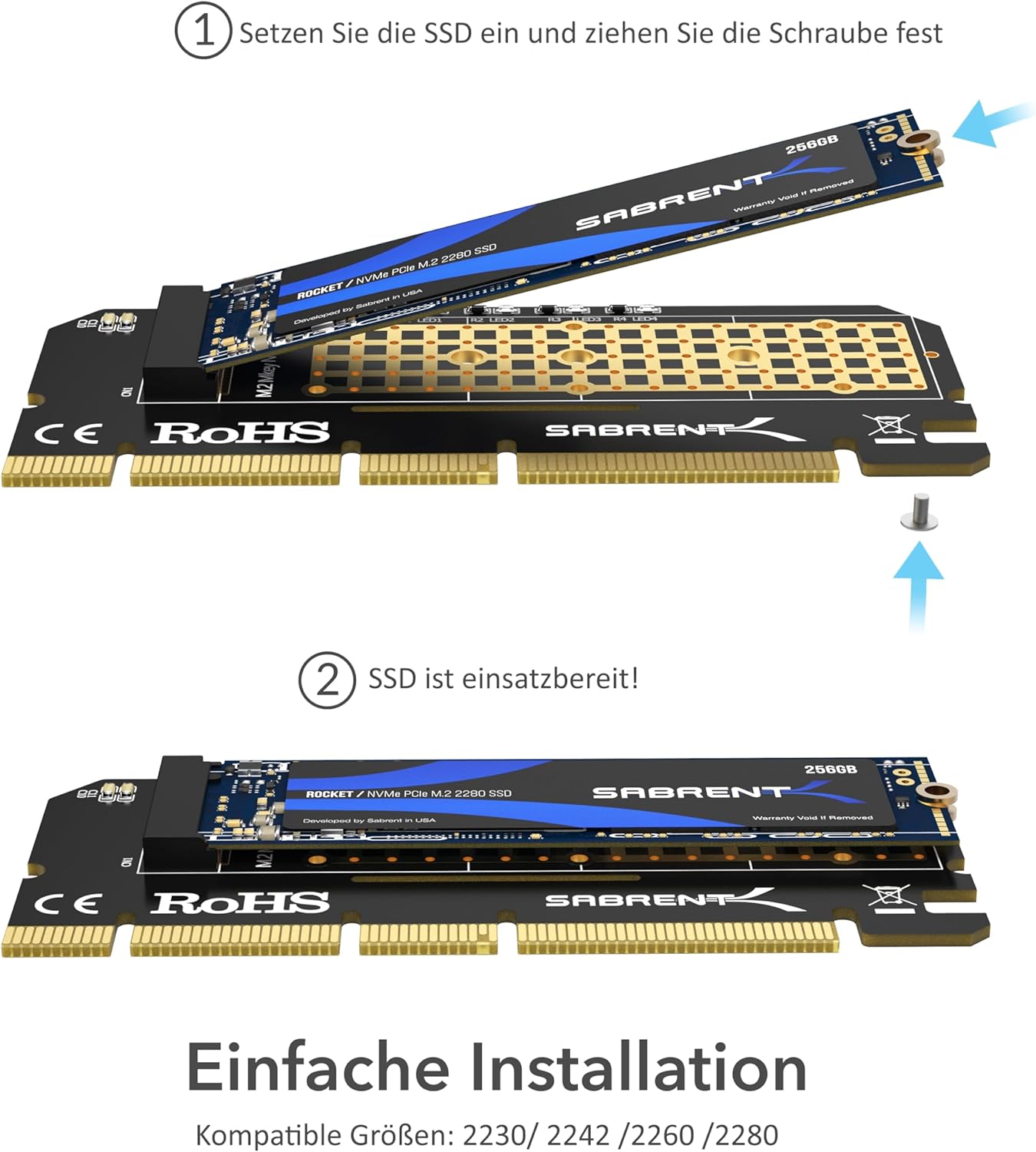 Thumbnail 1 de SABRENT EC-PCIE M.2 NVMe Adapter für SSDs