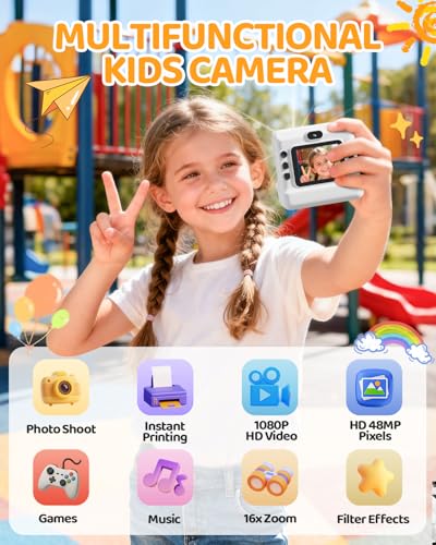 Thumbnail 1 de CalineGam Camara Fotos Infantil Instantanea HD 1080P (con tarjeta 32 GB y 3 rollos de papel)