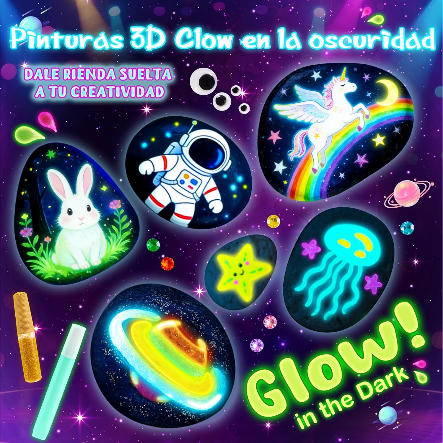 Detalle 2 de Unicornios para niñas piedras para pintar