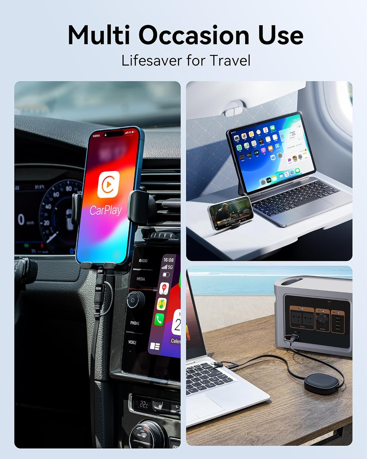 Thumbnail 5 de Multi Charging Cable 60W 5‑in‑1 Retractable