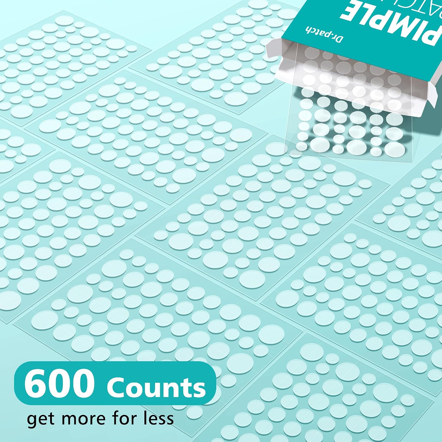 Thumbnail 1 de Dr.patch Pimple Patches for Face - 600 Count, 4 Size Hydrocolloid Acne Patches