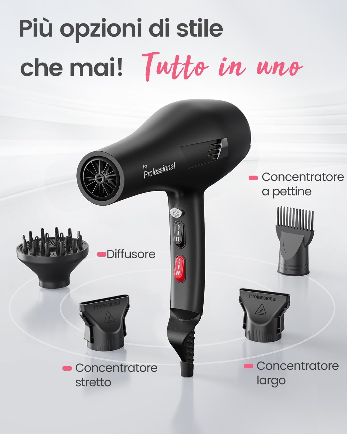 Thumbnail 5 de Dekuri Phon Capelli | Asciugacapelli Professionale con Tecnologia Ionica, 2000W, Diffusore e Accessori