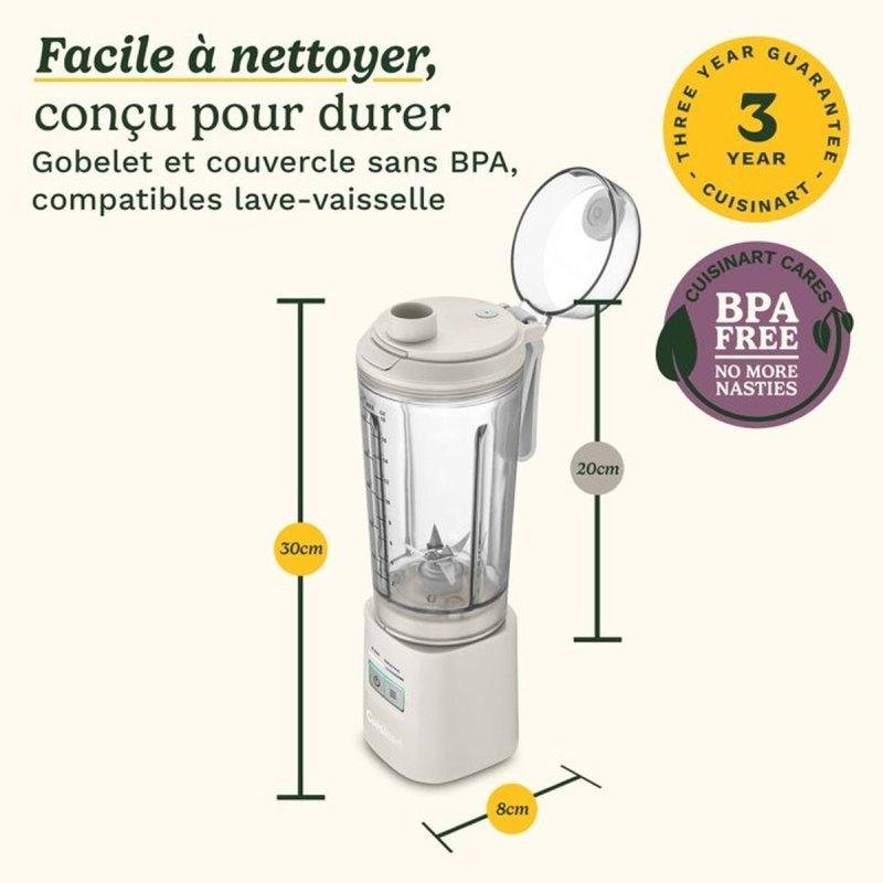 Detalle de Batidora Personal Portátil Cuisinart Blast&Go PBL100E 500 ml: libertad para tus batidos en cualquier lugar