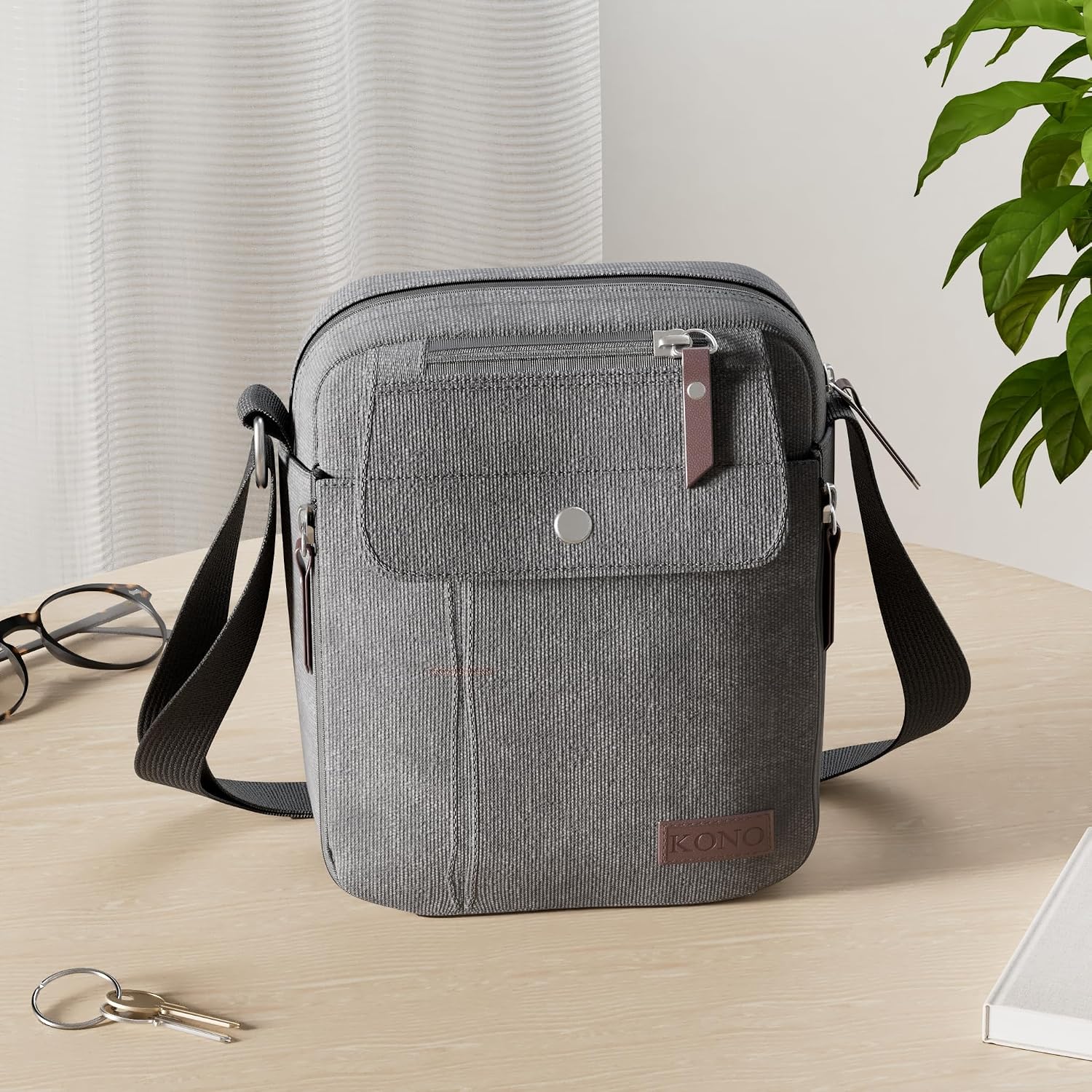 Thumbnail 1 de Kono Man Bag Multi Pockets: Canvas Messenger Satchel