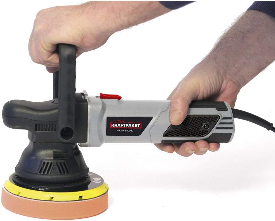 Thumbnail 4 de Dino KRAFTPAKET 640301 Exzenter-Poliermaschine 15 mm Hub, 900 W, XXL-Set mit 125/150 mm Stützteller und Polierpads