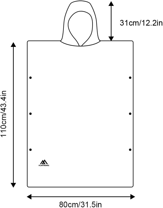 Detalle de Flintronic Changement Peignoir de Bain Changing Towel 110 × 80 cm avec capuche en microfibre