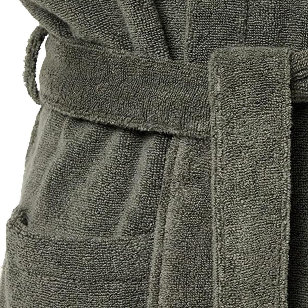 Detalle de Tommy Hilfiger Peignoir de Bain Homme Col Tissu Éponge — Confort intemporel et logo discret